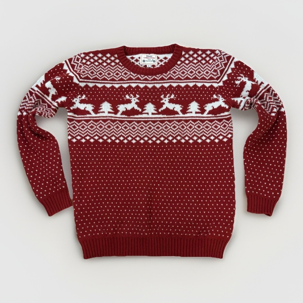 Merry Christmas Pullover Sweater Reindeer Holiday Festive V28 Adult Unisex SZ XL